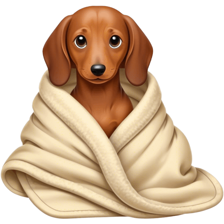 dachshund wrapped in blanket emoji