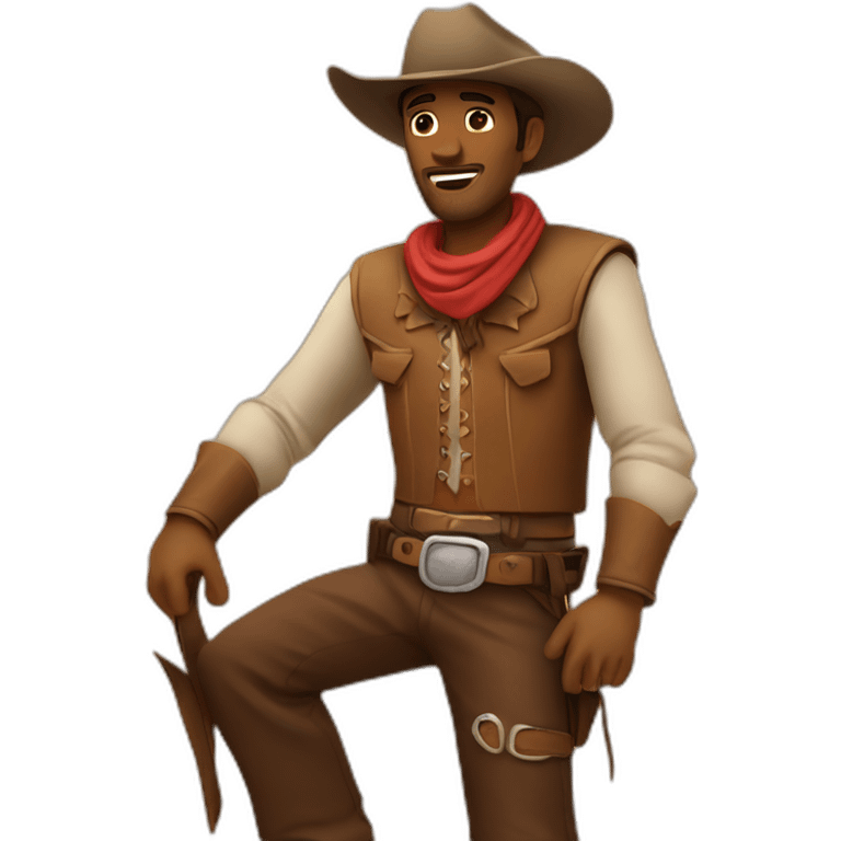 a cowboy in the desert emoji