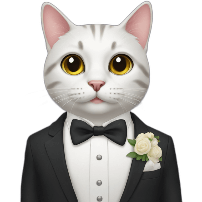 cat in a wedding suit emoji