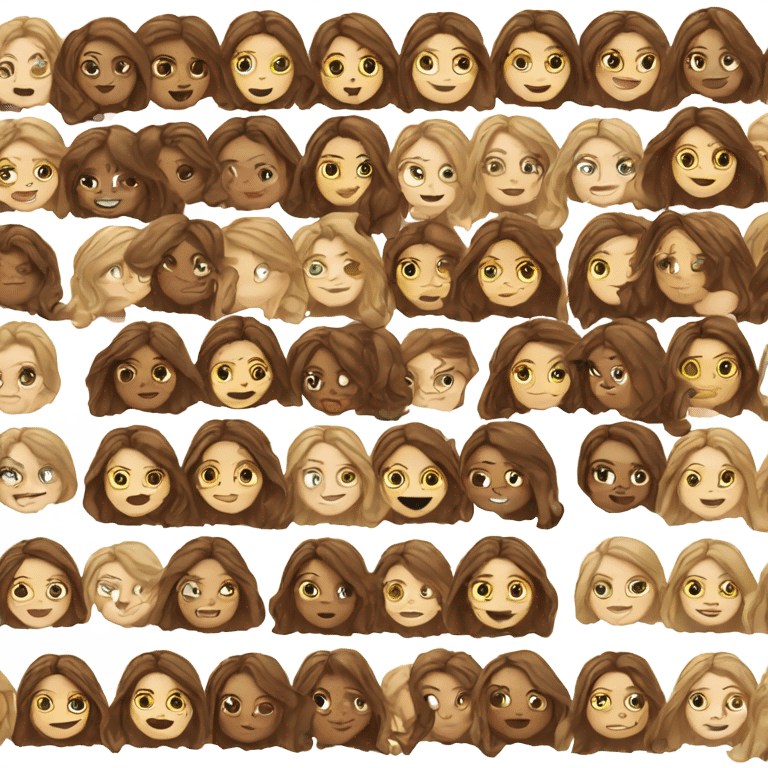 White girl with long brown hair emoji