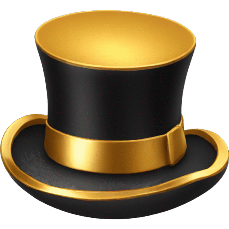 Top Hat with thick gold band emoji