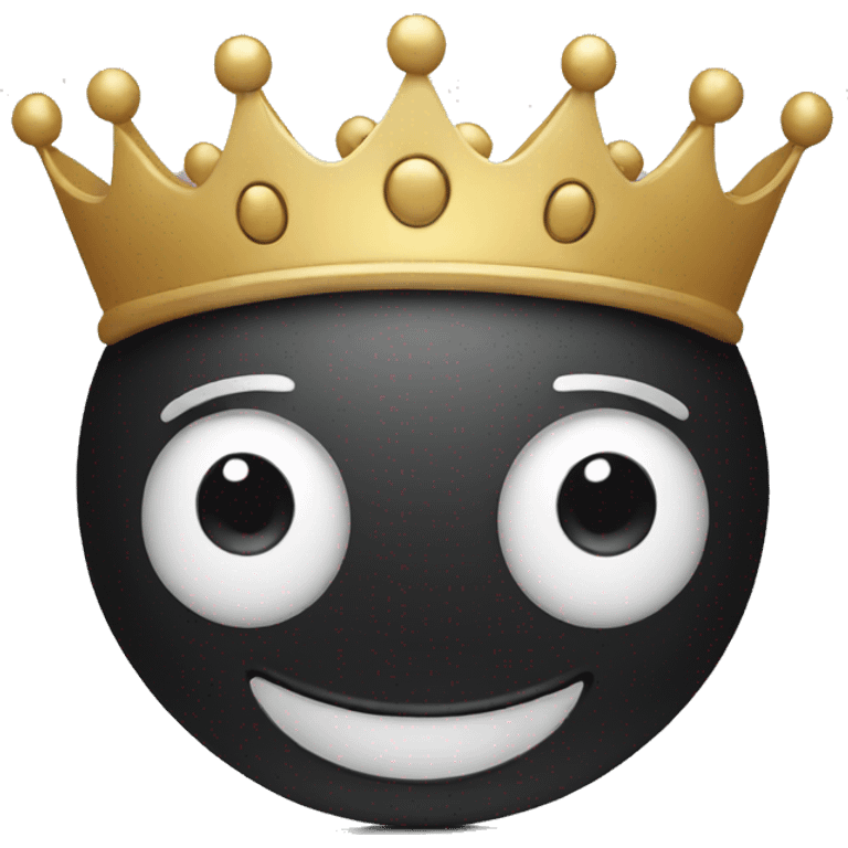 black smiling face with crown emoji