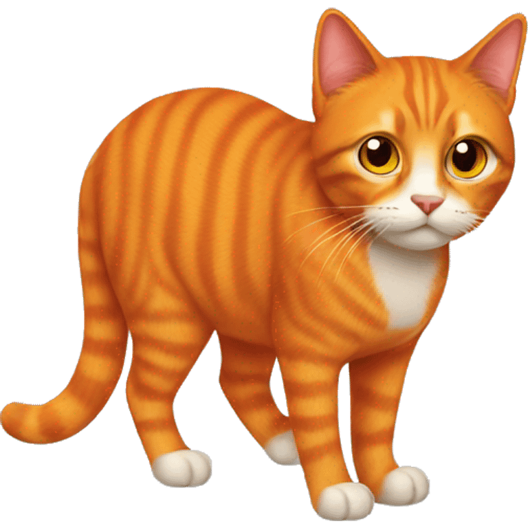 orange cat with red human hair emoji