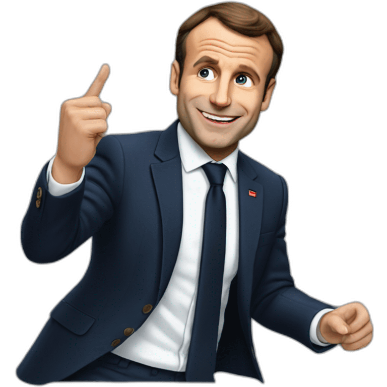 Macron qui fait un doigt emoji