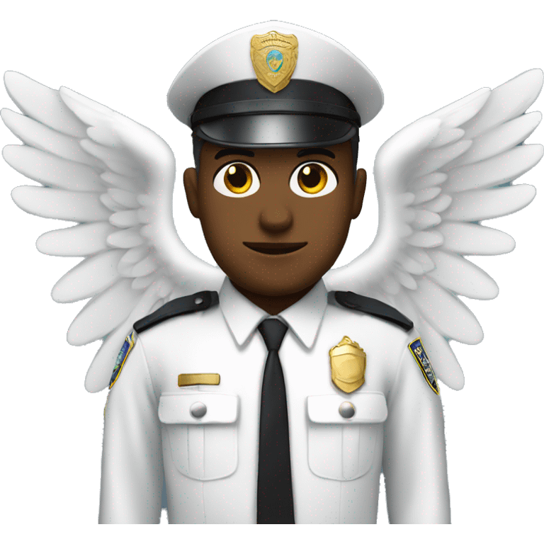 White Police man with angel wings  emoji