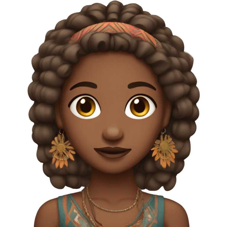 brown skin girl with boho braifd emoji