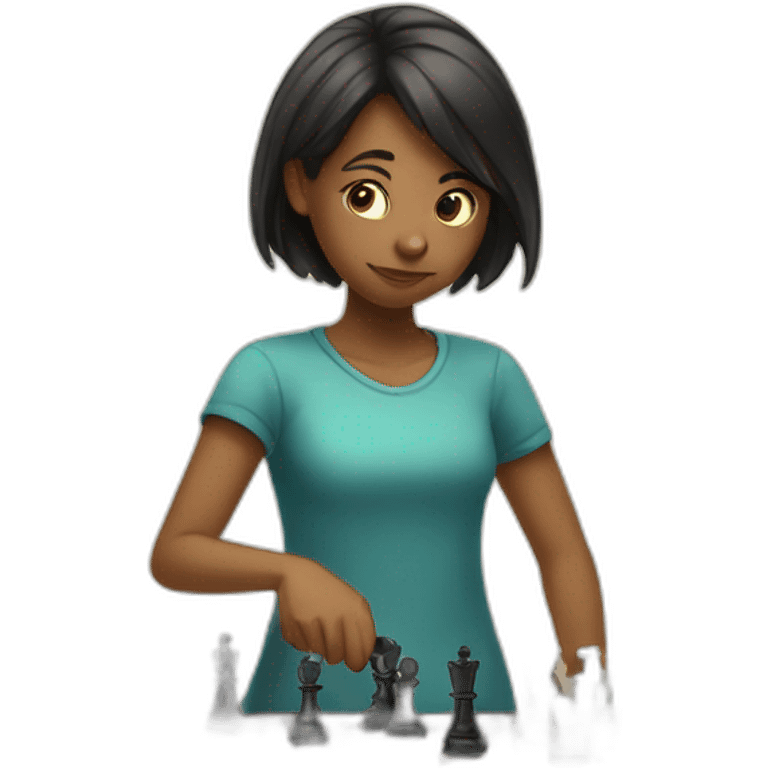 girl destroying chess table emoji