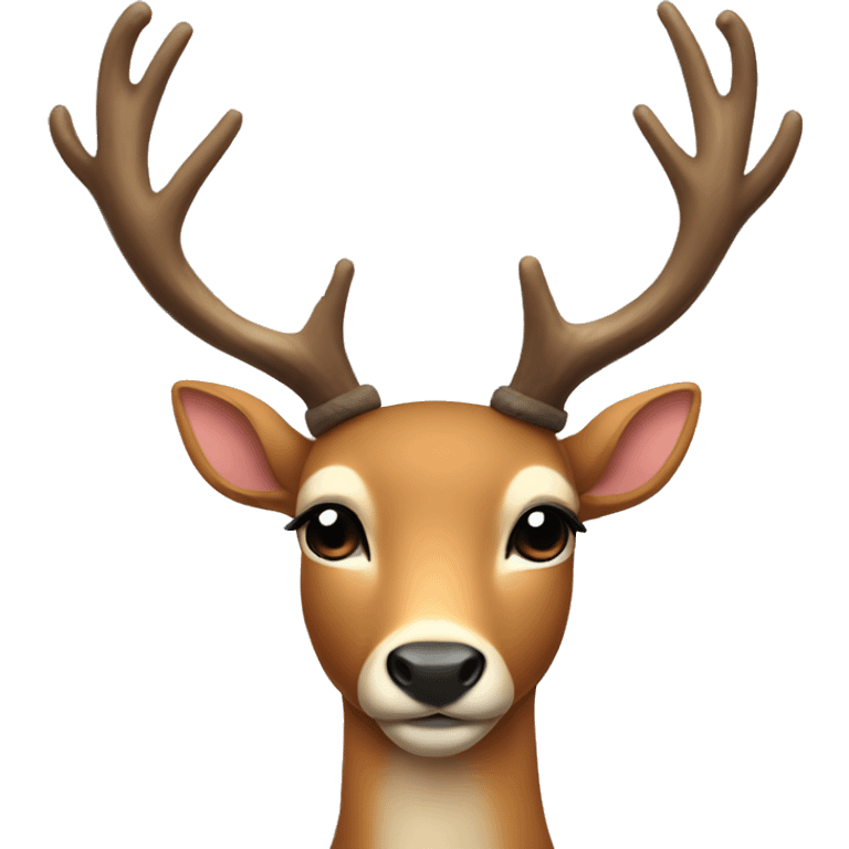 Deer with antler headband emoji