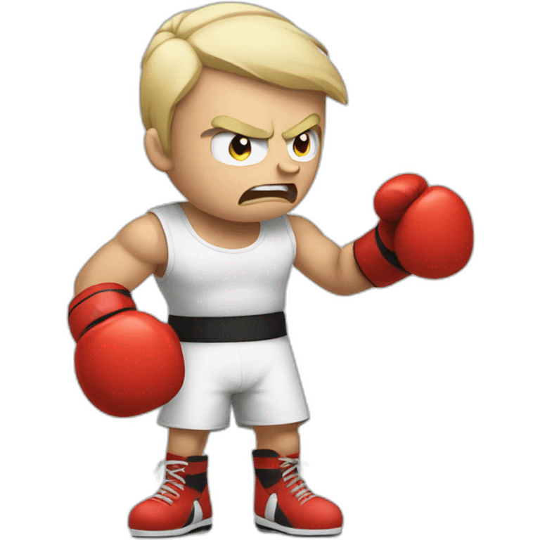 angry white fighter with boxing gloves emoji