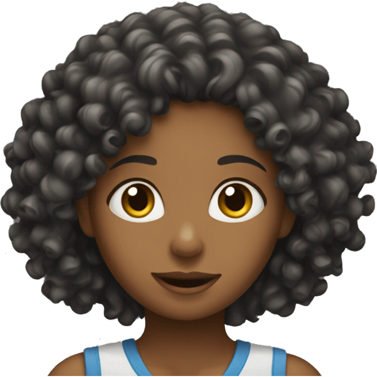 Curly girl working emoji