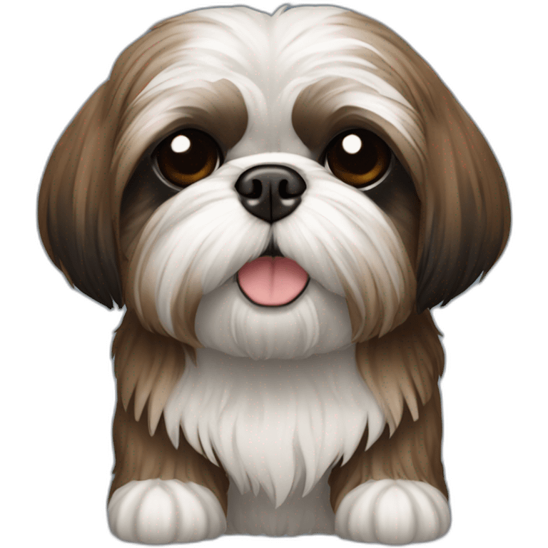 black and brown shih tzu wearing a ski mask emoji