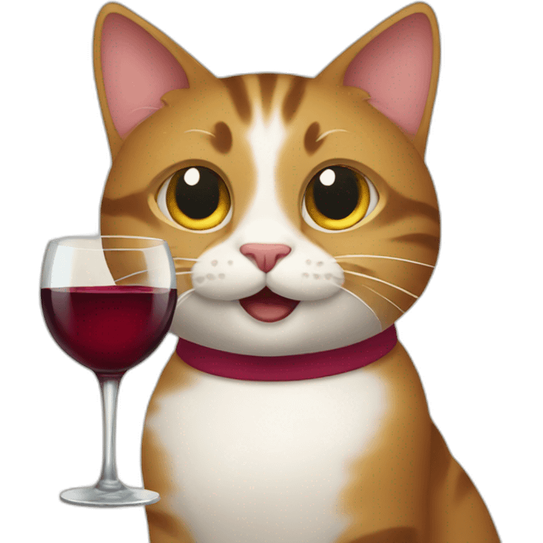 cat drinking wine emoji