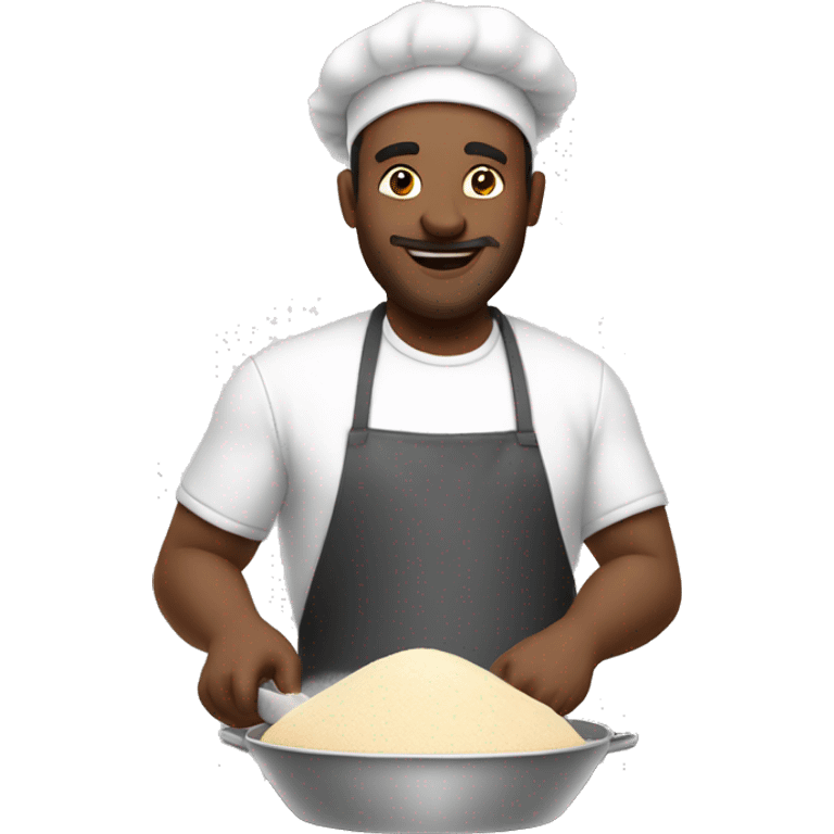 Man baking with flour emoji