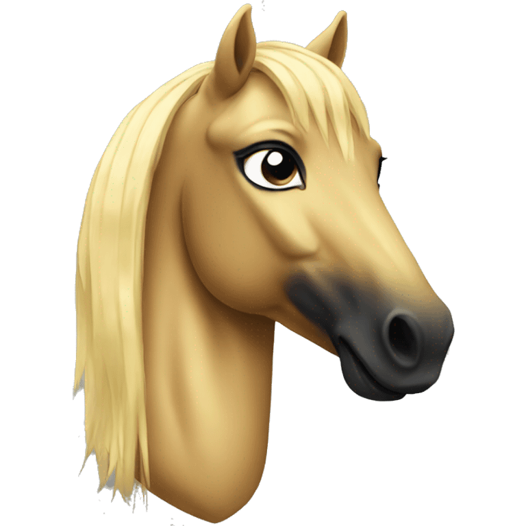 Golden horse with black hair  emoji