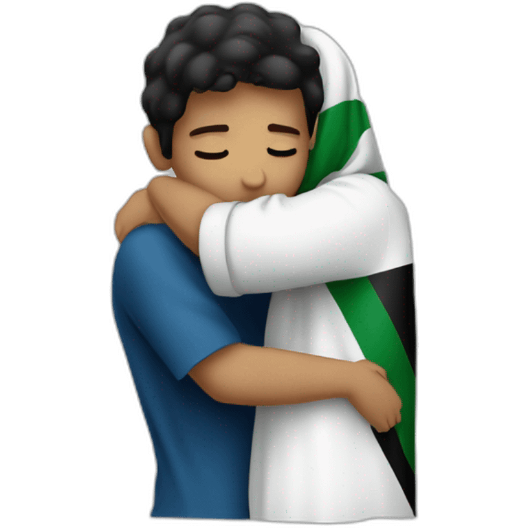 Palestinian hugging israel emoji