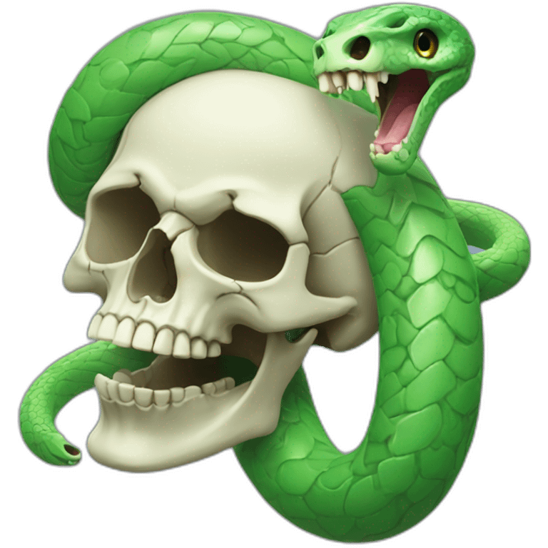 skull with open mouth green snake emoji