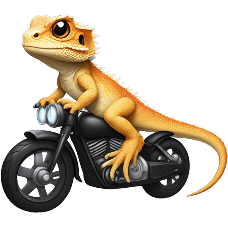 bearded dragon riding a motorcycl emoji