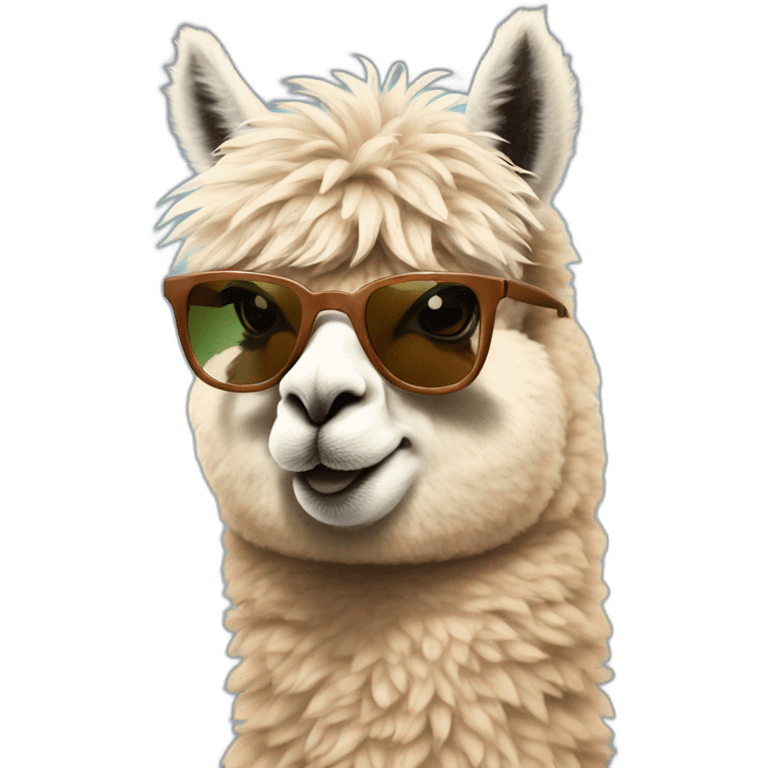 alpaca with summer rayban and cigarette emoji