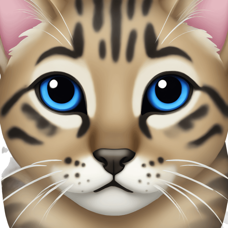 Seal Bengal cat with Blue eyes sitting emoji