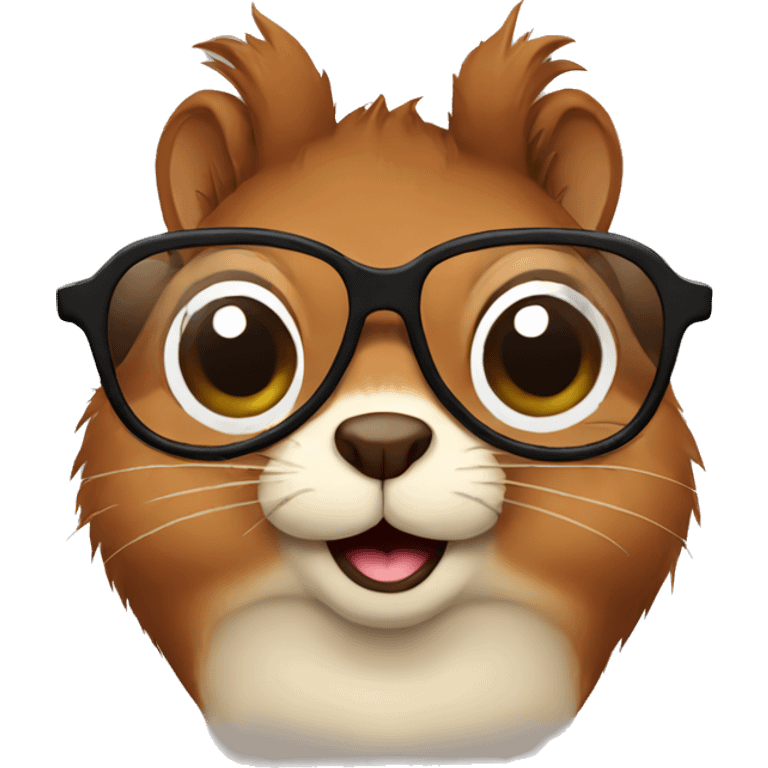 brown squirrel with glasses emoji