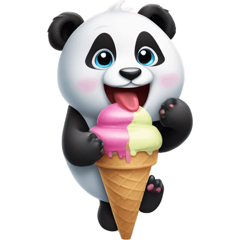 Panda eating ice cream emoji