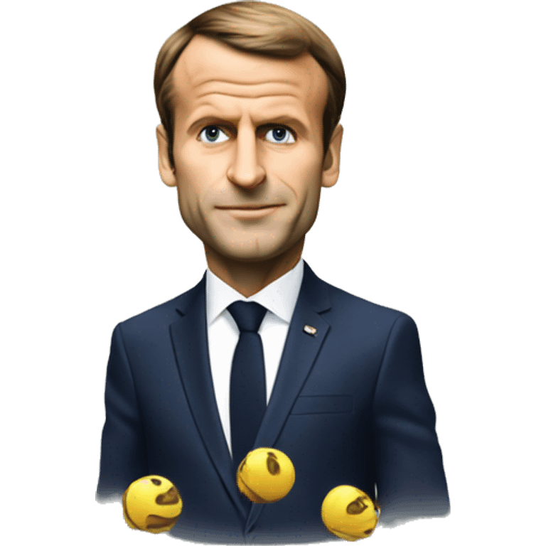 Emmanue macron jouant au foot emoji