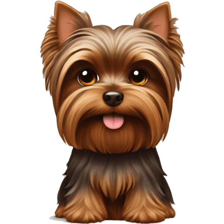 chocolate colored Yorkshire Terrier dog emoji