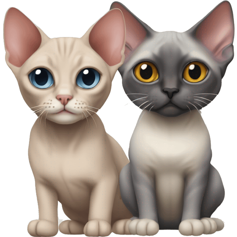 Sphynx cat and ragdoll cat  emoji