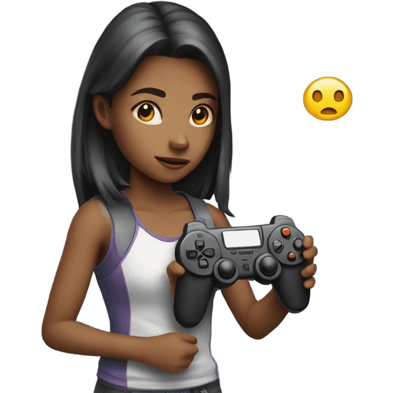 Girl playing video game  emoji