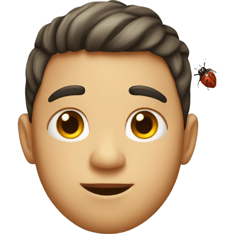 a boy with a bug fat head emoji