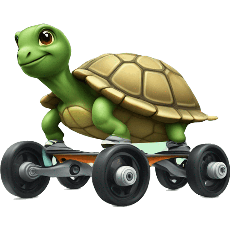 Turtle rollerblading emoji