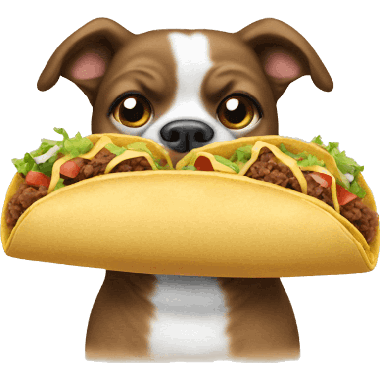 Dog eating a taco emoji