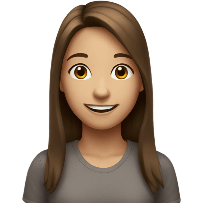 smiling girl with brown hair emoji