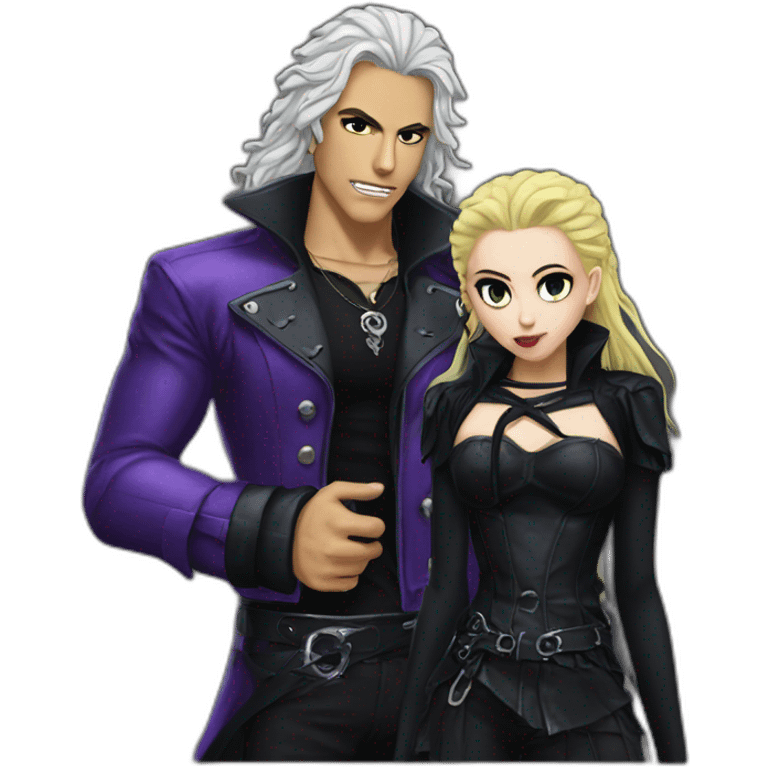 Dio Brando with goth girl emoji