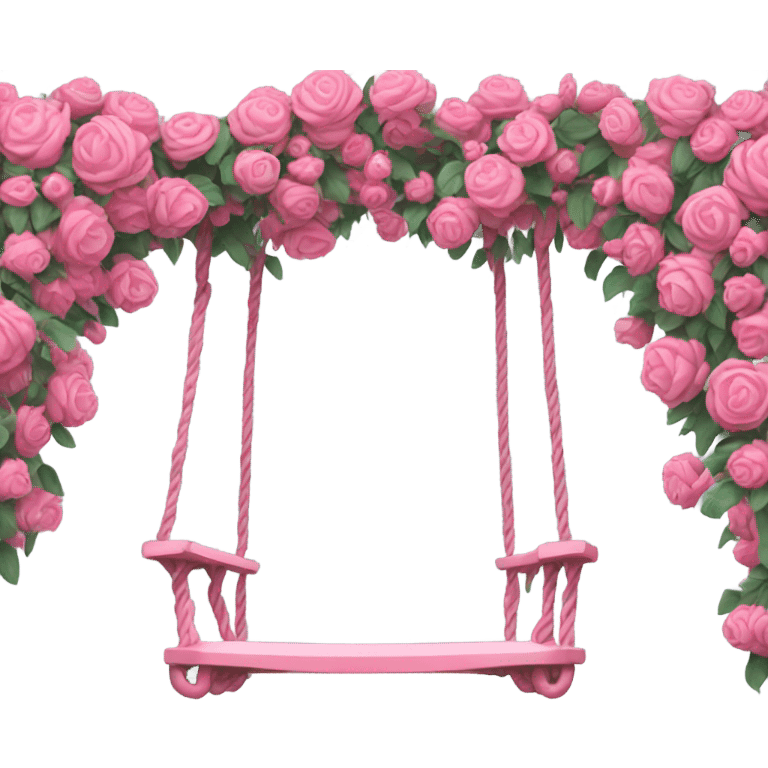 A pink swing made from flower and vines emoji