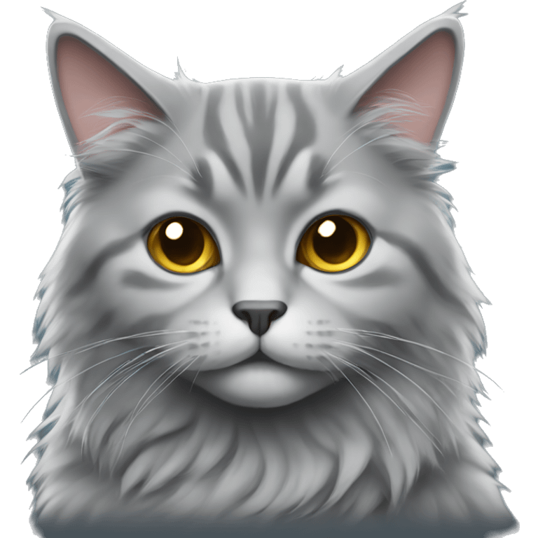 Gray fluffy cat emoji