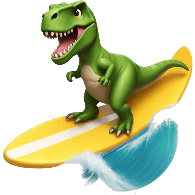 t-rex doing surf  emoji