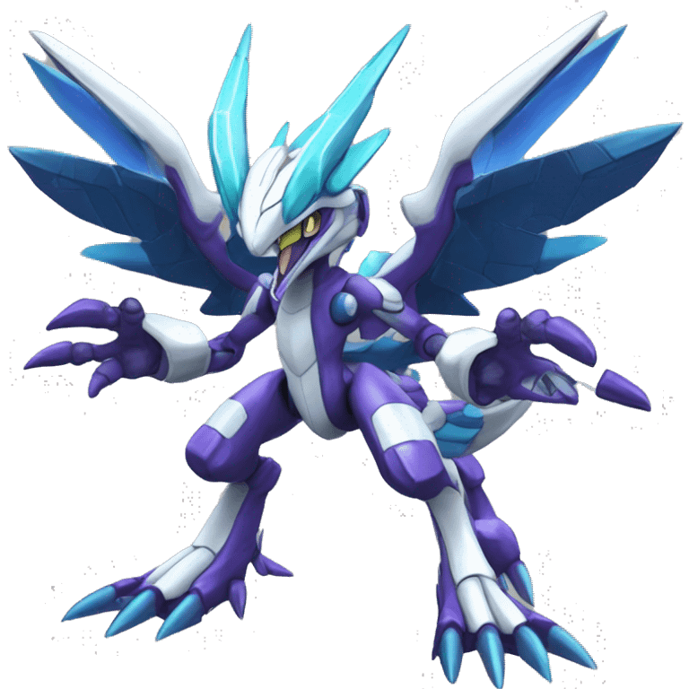  cool edgy shiny colorful Digimon-Dialga-Genesect-Raptor full body emoji