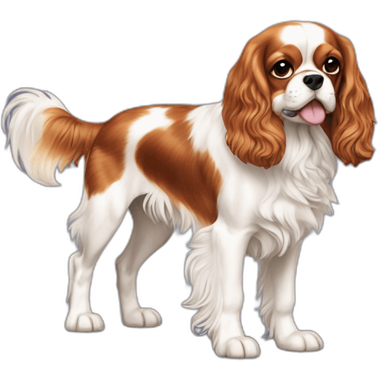 dog Cavalier King Charles Spaniel full height emoji