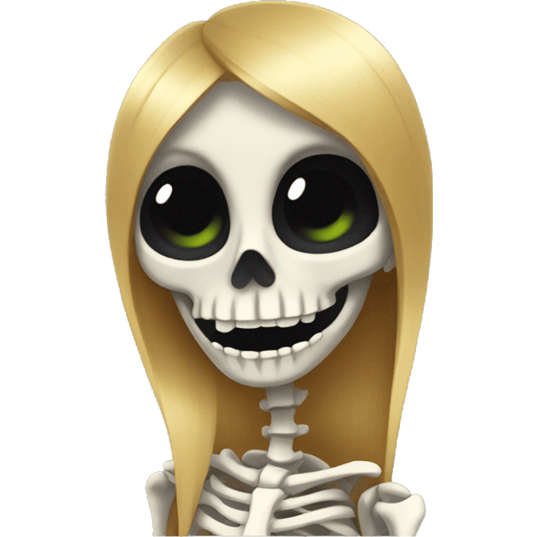 skeleton doing a sassy hair flip  emoji