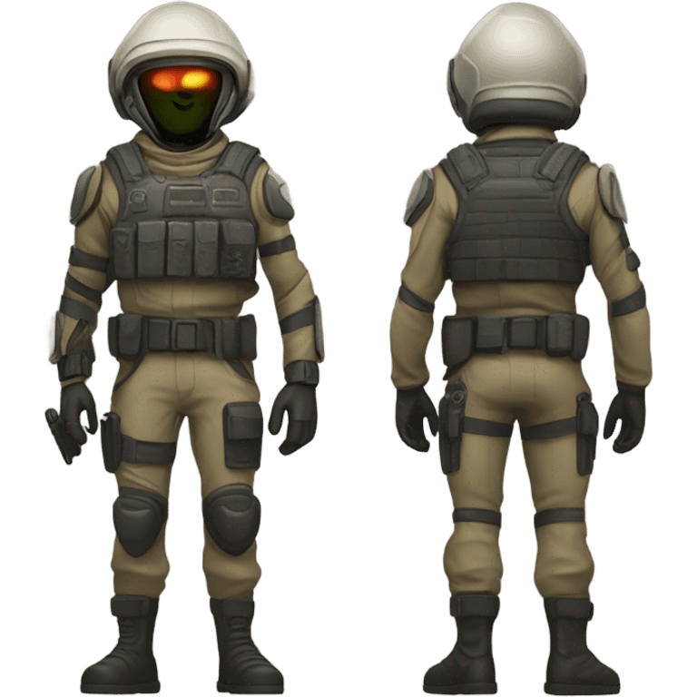 Martian mercenary, direct front and back emoji