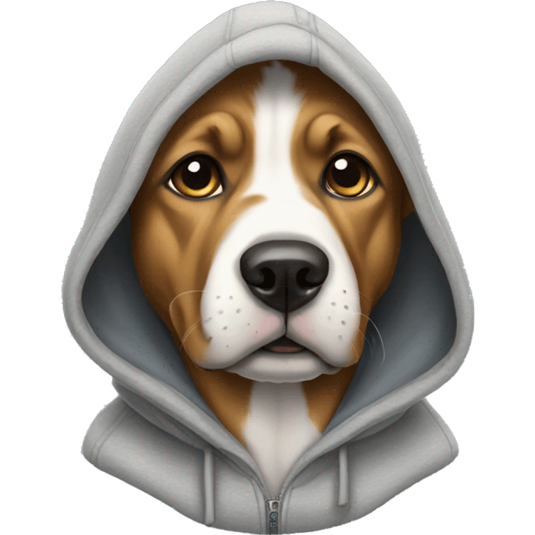 Dog wearing a hoodie emoji