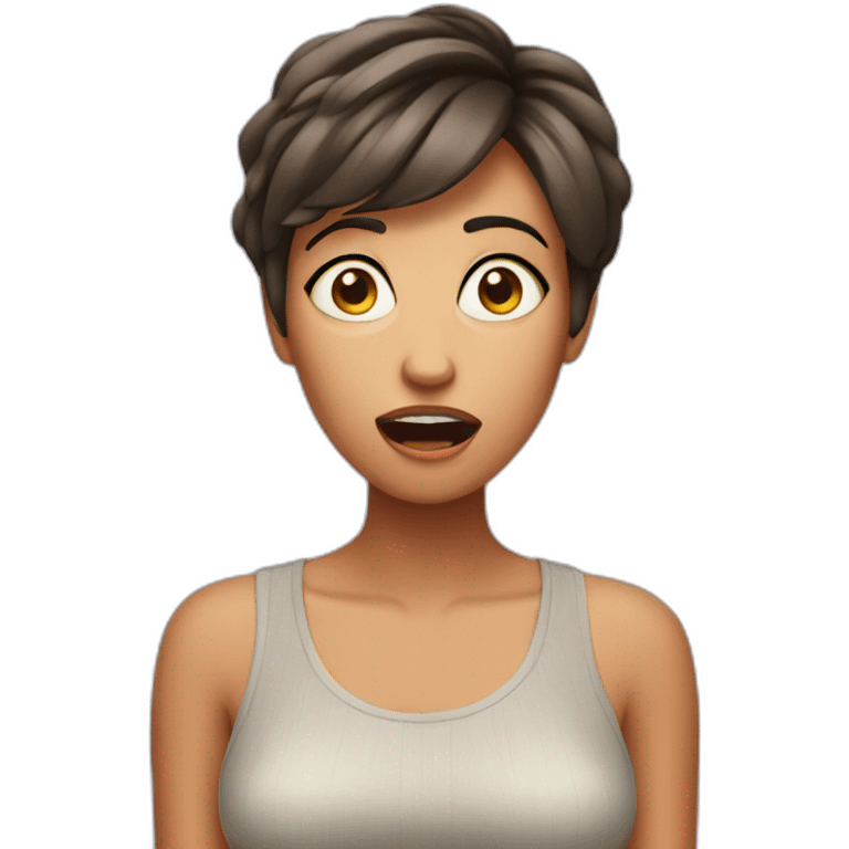 Shocked short hair woman emoji