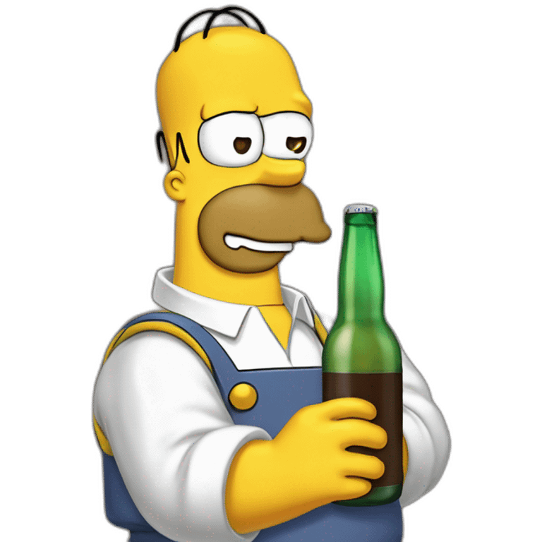 Homer Simson boit une bière emoji