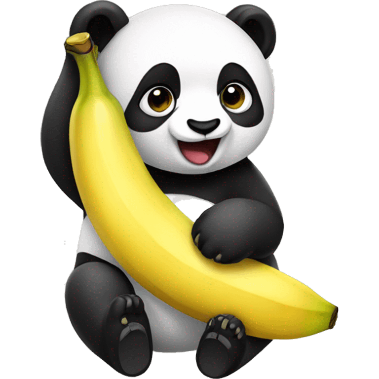 Panda eat banana emoji