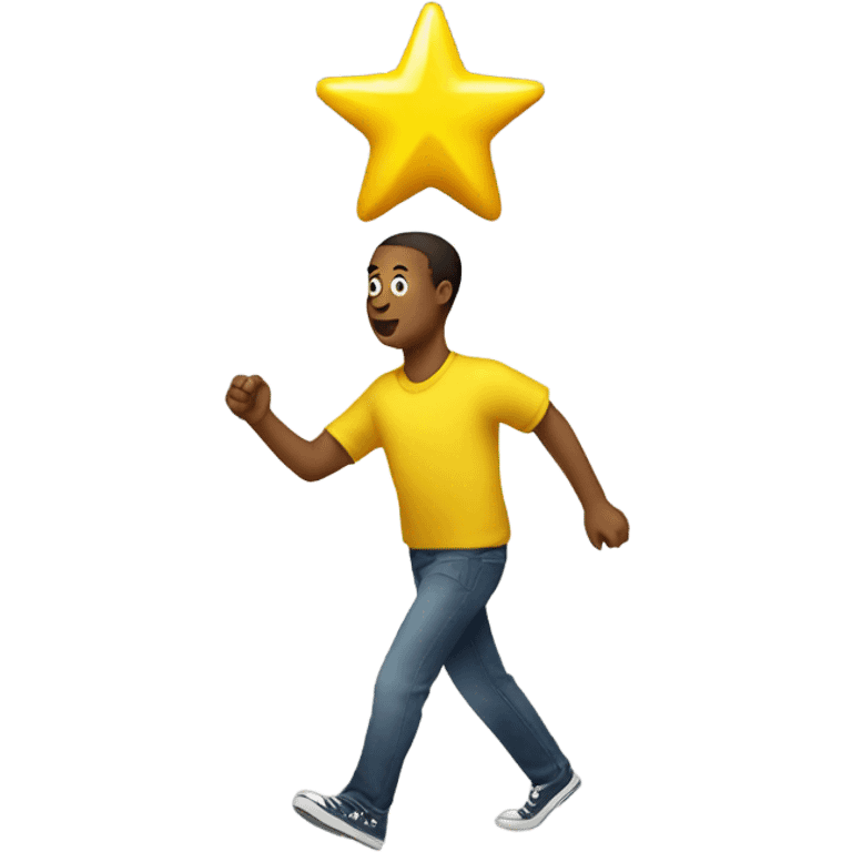 A yellow star with legs, walking emoji