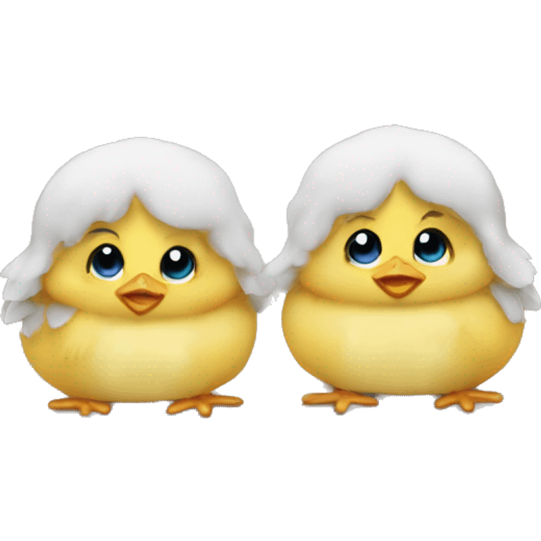 twin baby boy chicks  emoji