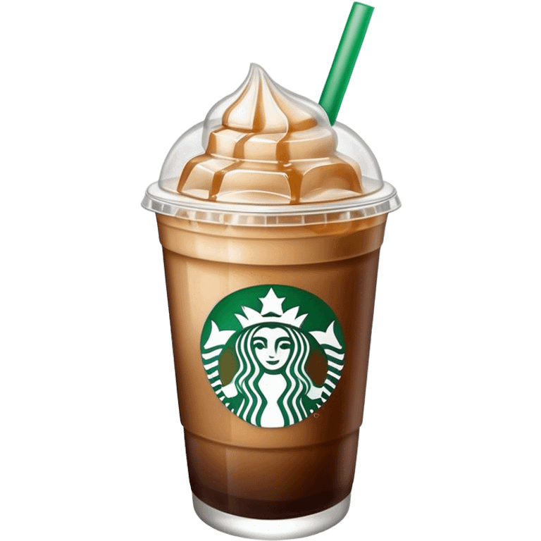 Starbuck ice coffee with ice cubes emoji