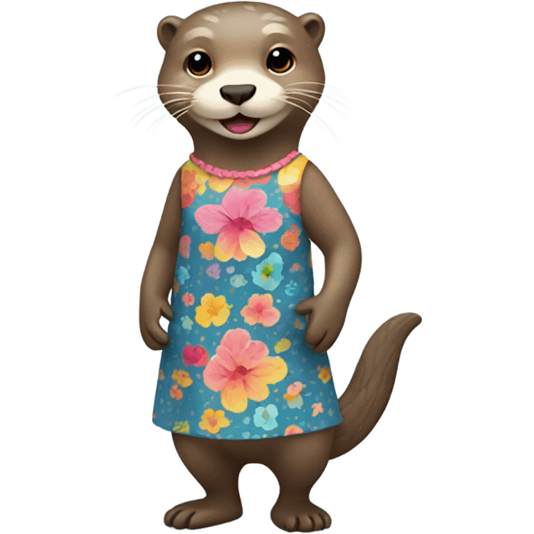 Otter wearing a dress emoji