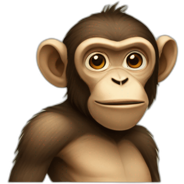 monkey versus human emoji